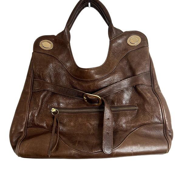 Foley and Corinna Leather Shoulder Bag Brown Gold Turnkey Boho - Picture 2 of 15